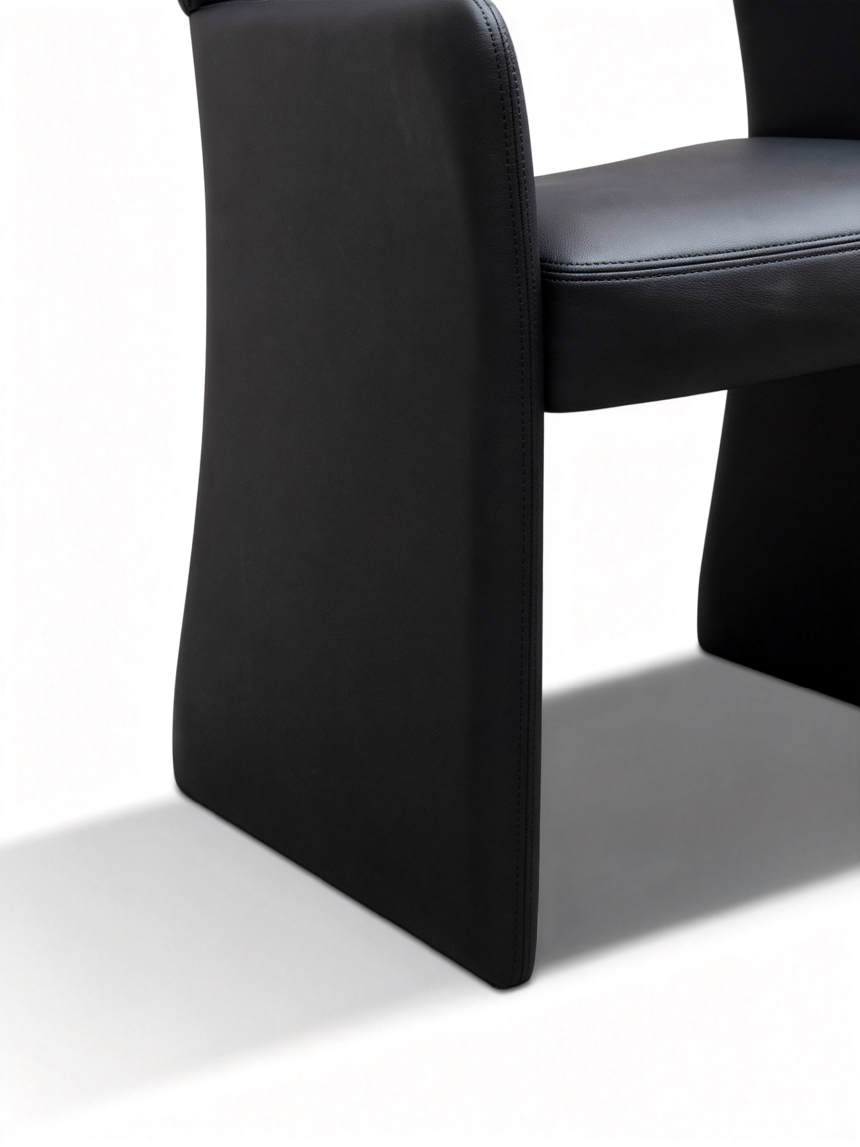 NORDEN Black Vegan Leather Dining Armchair