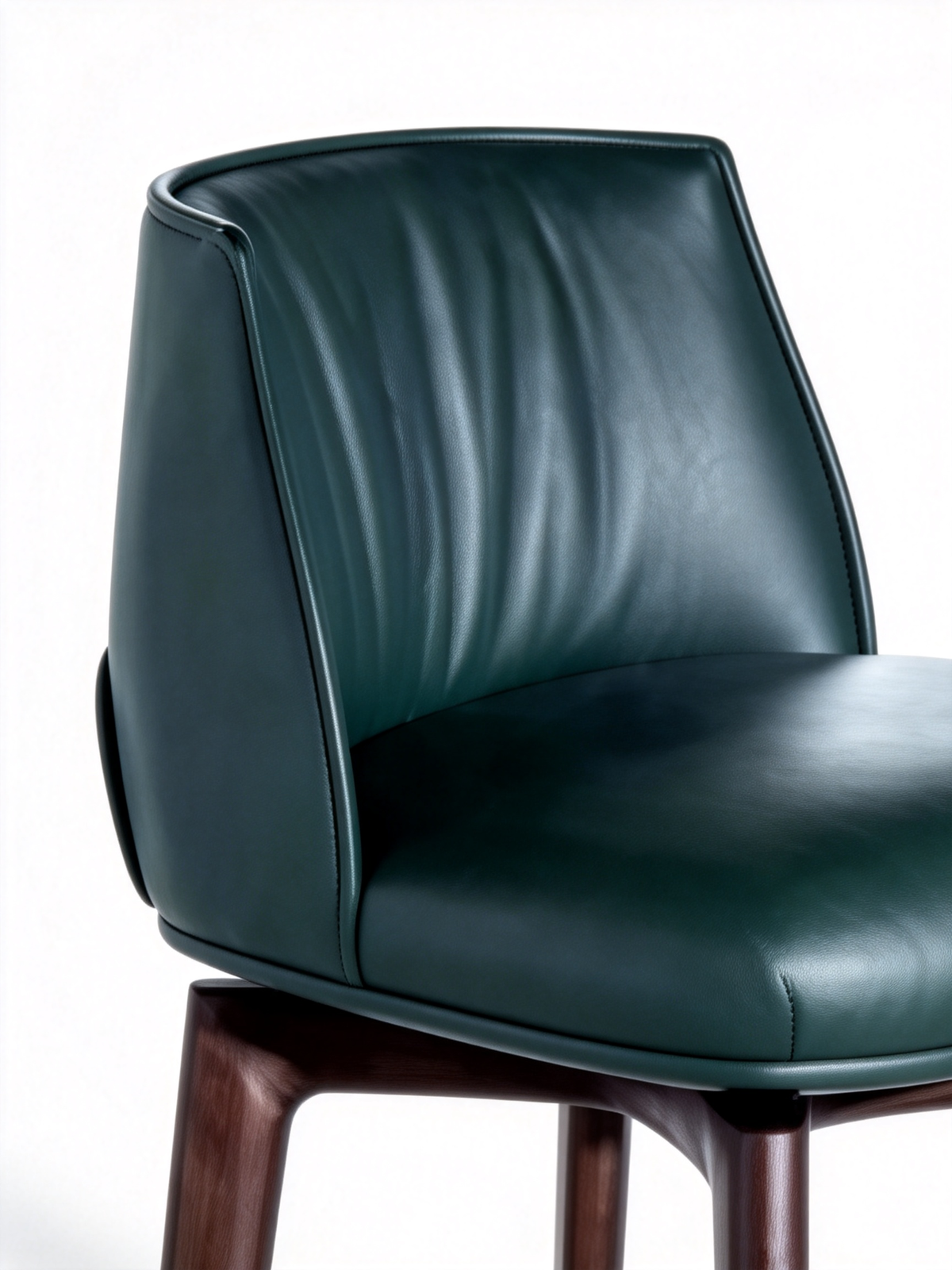 LUCAN Leather & Ash Wood Bar Stool