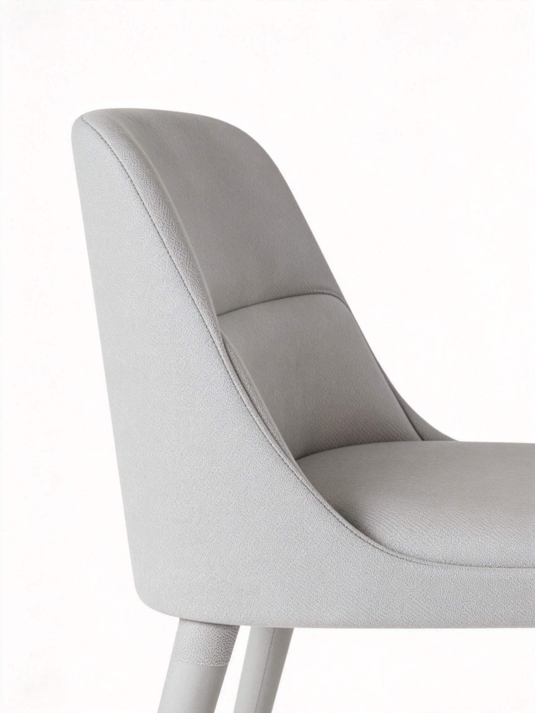 ELVIN Grey Fabric and Wood Dining Chair