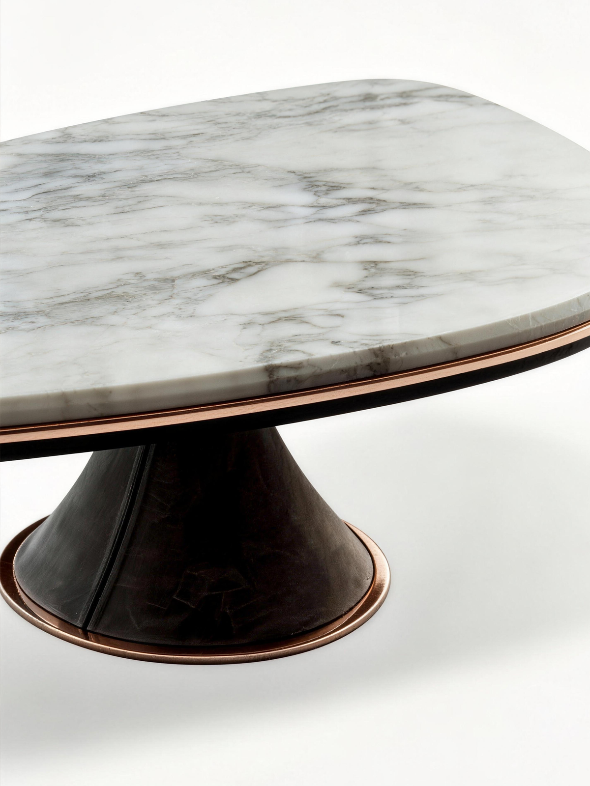 HORIZON Picasso Marble Coffee Table with Pedestal Base