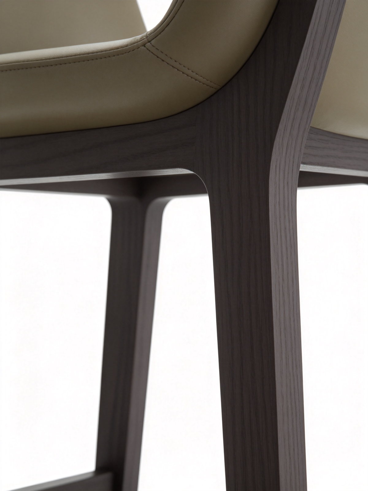 BRUNO Leather & Ash Wood Bar Stool