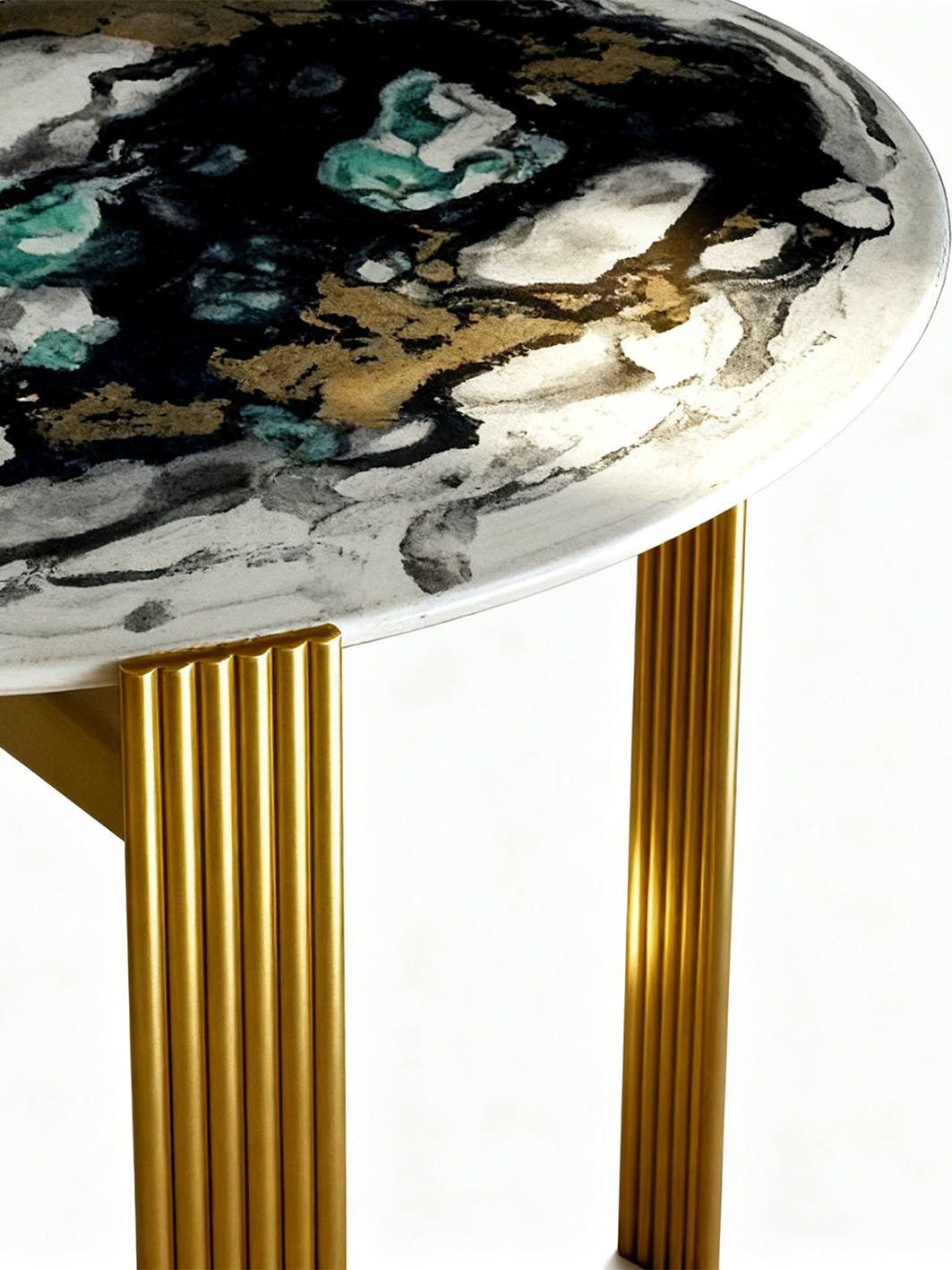 SORREN Blue Sapphire Marble Nesting Side Table Set
