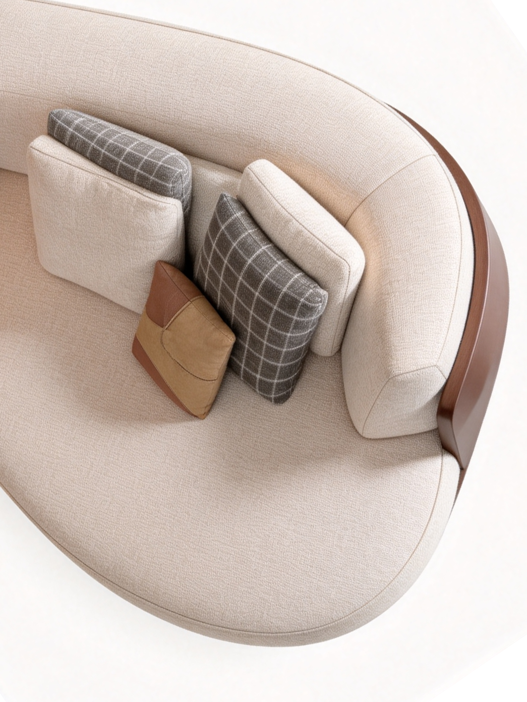 AVERA Chaise Sectional Sofa with Marble Armrest Table
