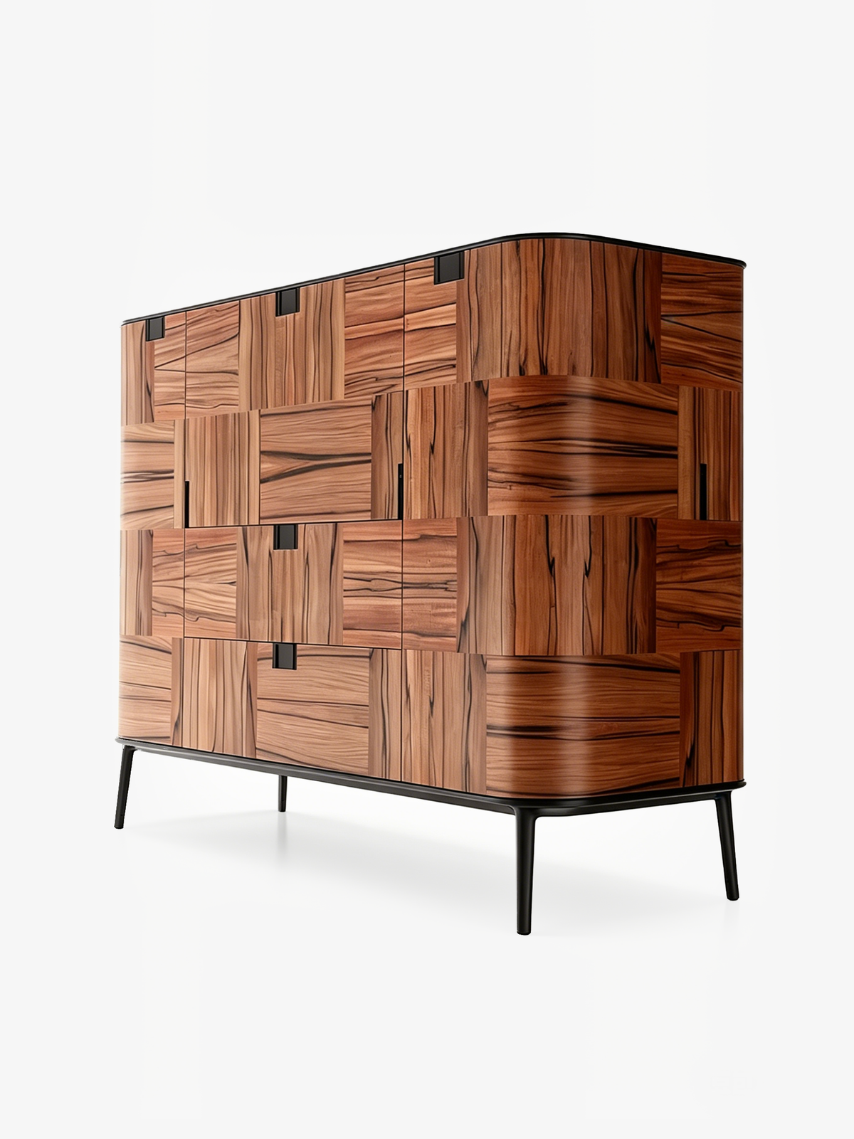 MOSA Applewood Inlay Sideboard with Rose Marble Top