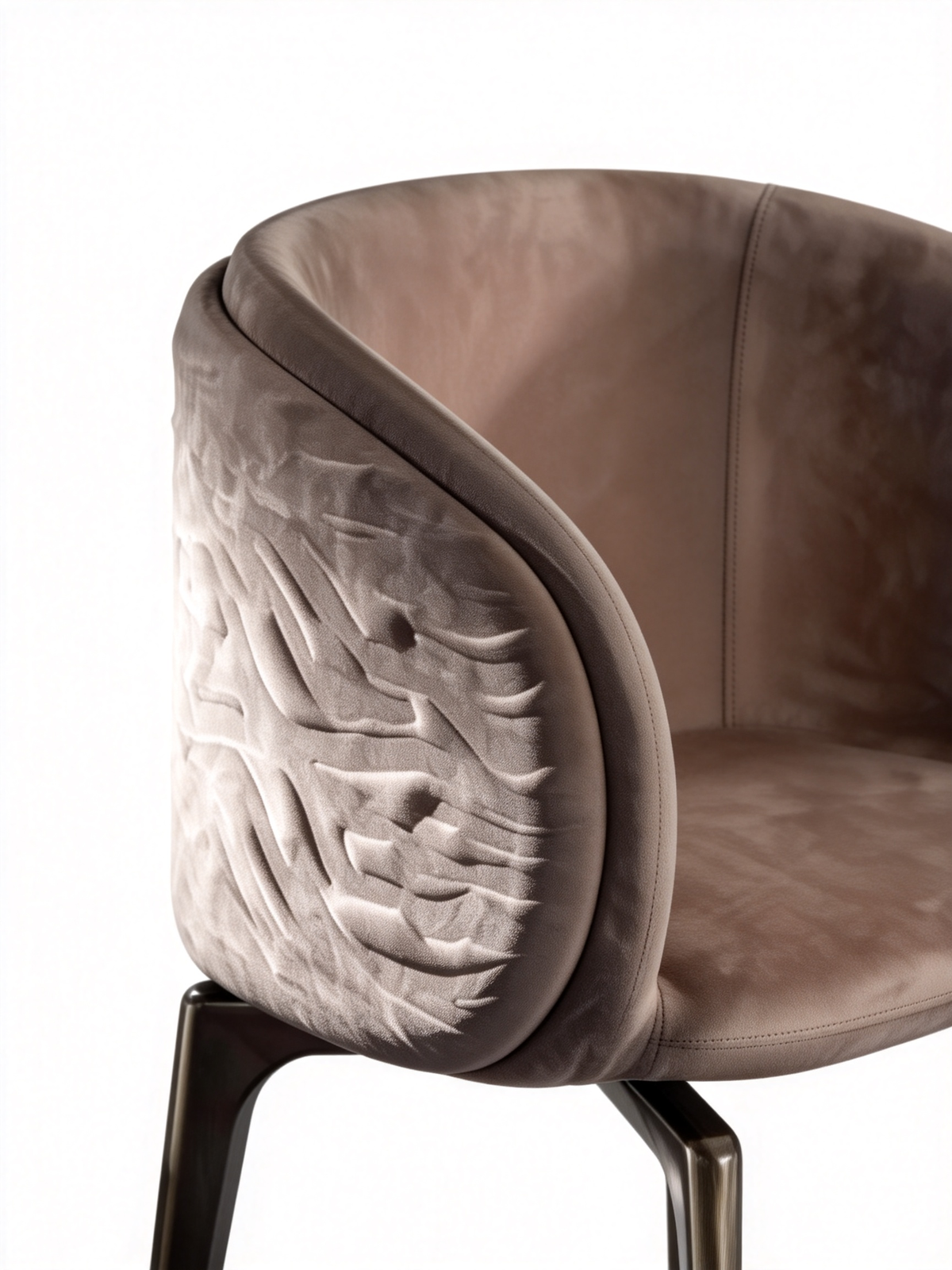 ORVIA Pleated Leather Dining Chair