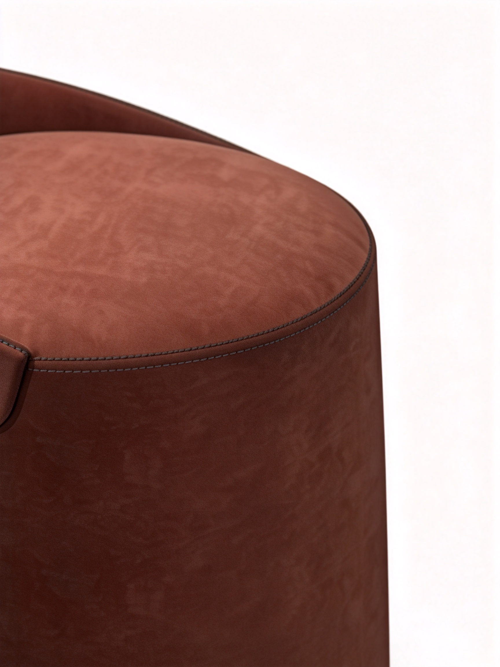 CIRCA Saddle Leather & Suede Fabric Dressing Stool