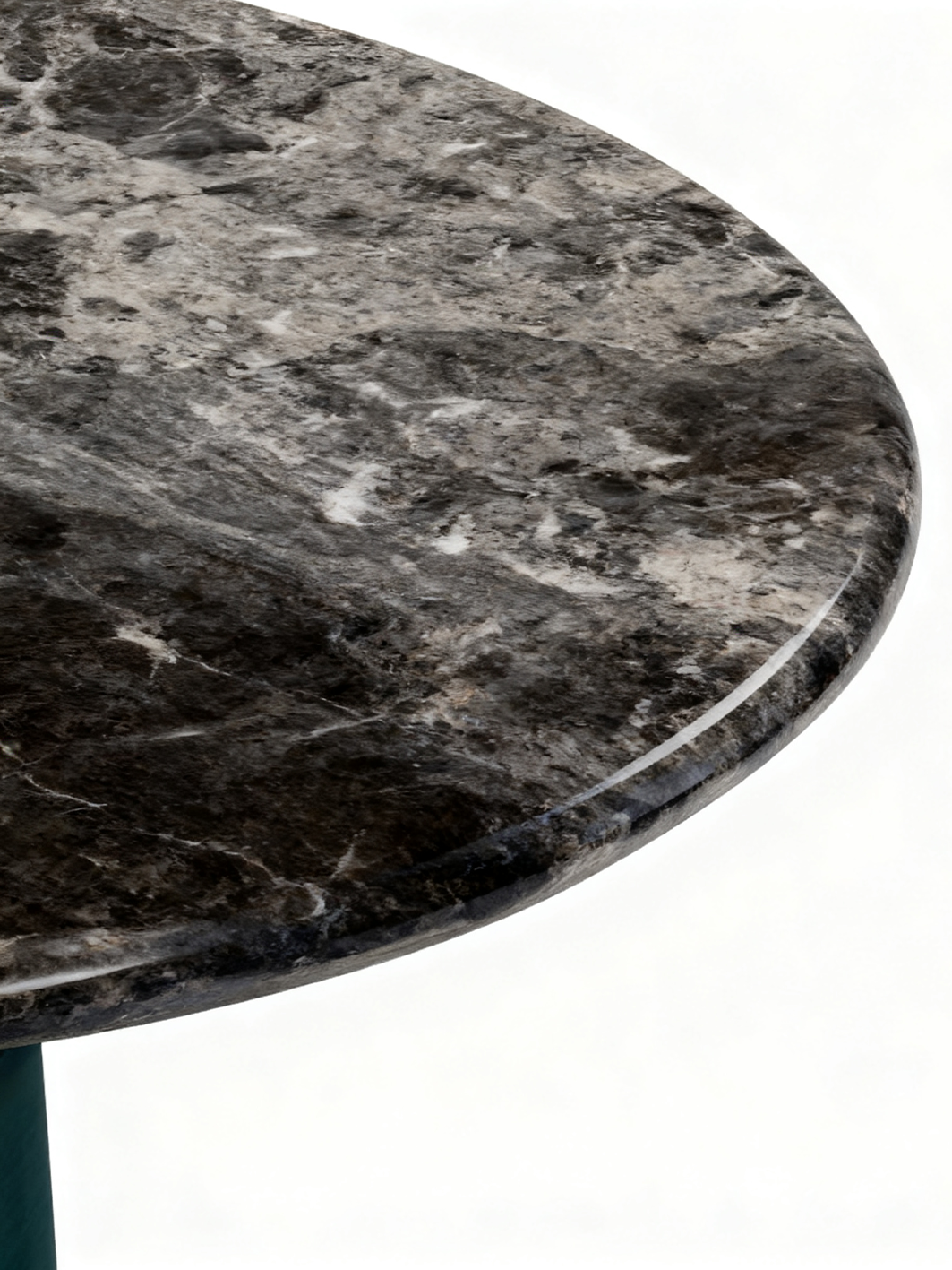 MICA Charcoal Marble & Saddle Leather Side Table