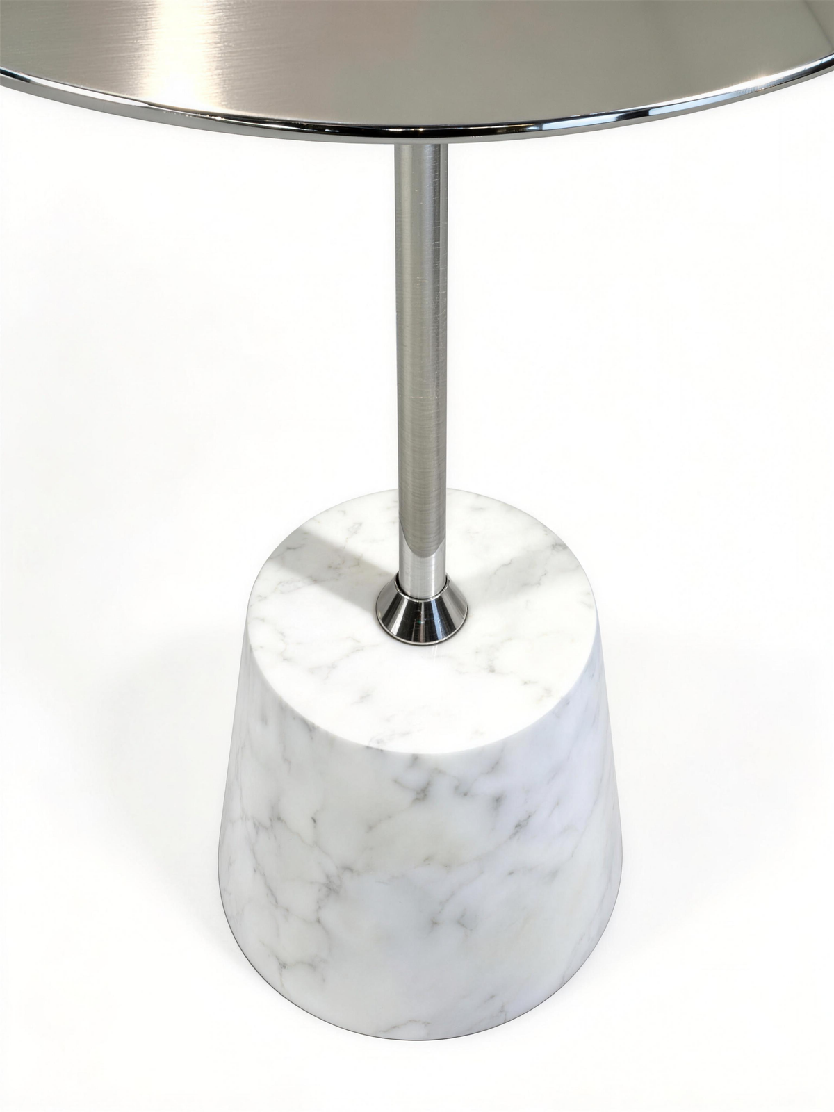 ELIO Grey Glass & Marble Side Table