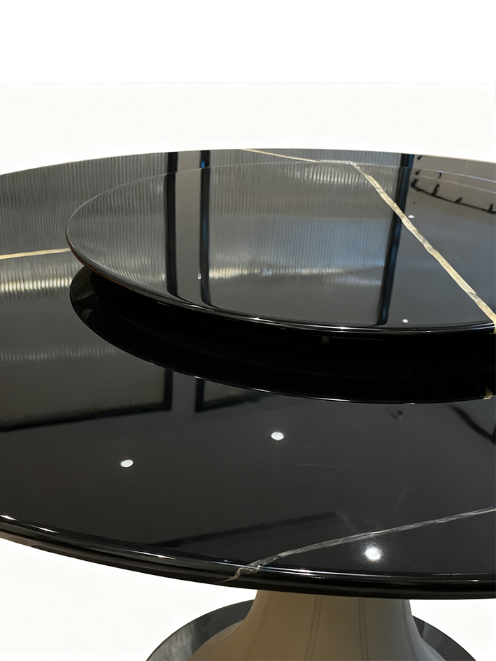 VALEN Marble Dining Table with Lazy Susan