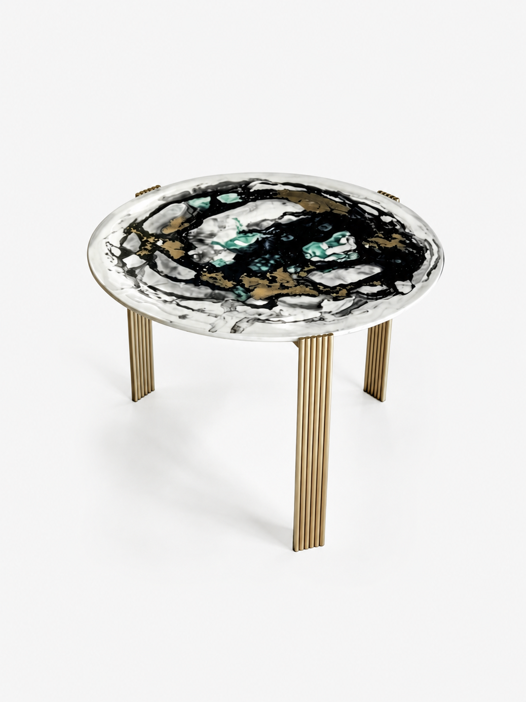SORREN Blue Sapphire Marble Nesting Side Table Set