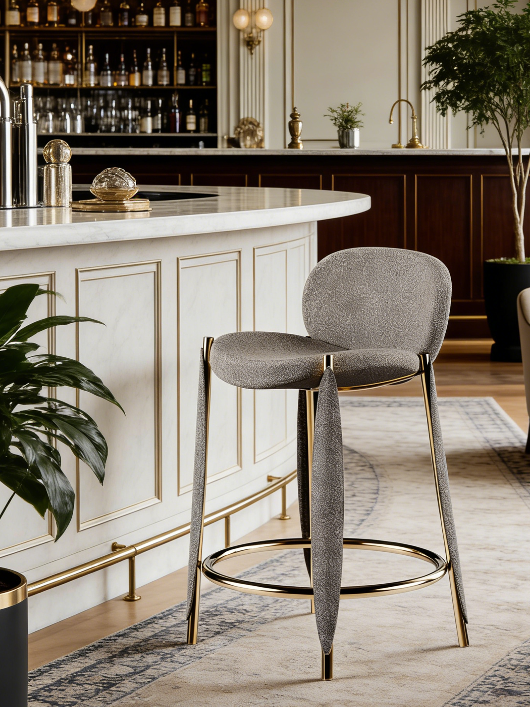 LIVIA Genuine Leather Bar Stool