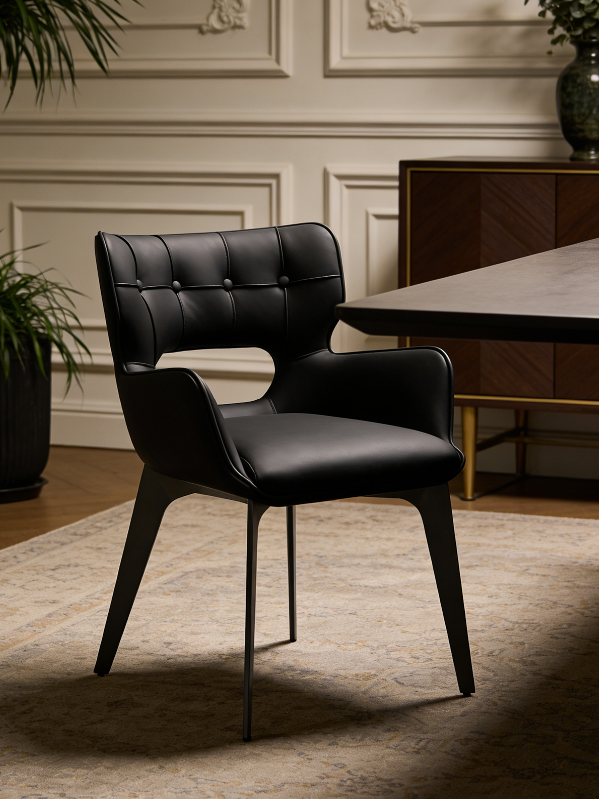 VANT Cut-Out Vegan Leather Dining Chair