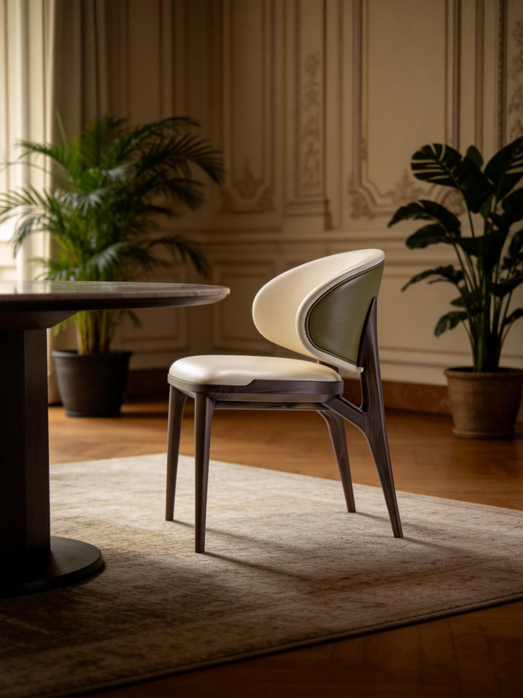 ELARA Genuine Leather Dining Chair