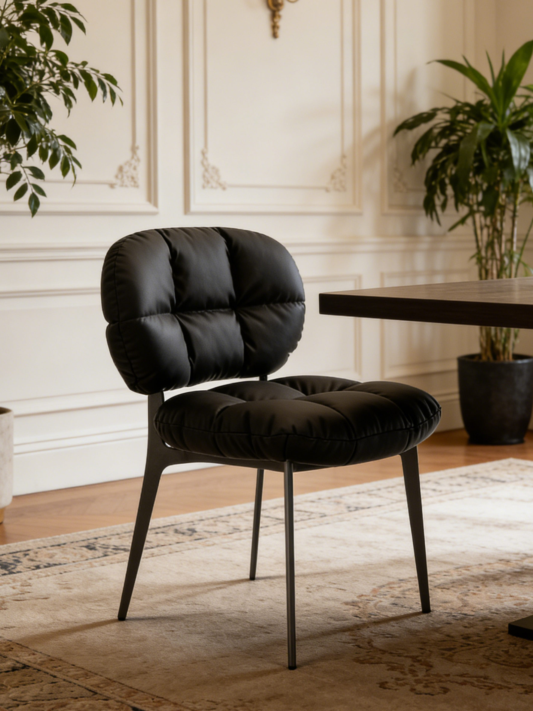 PODIA Dining Chair with Black Titanium Frame