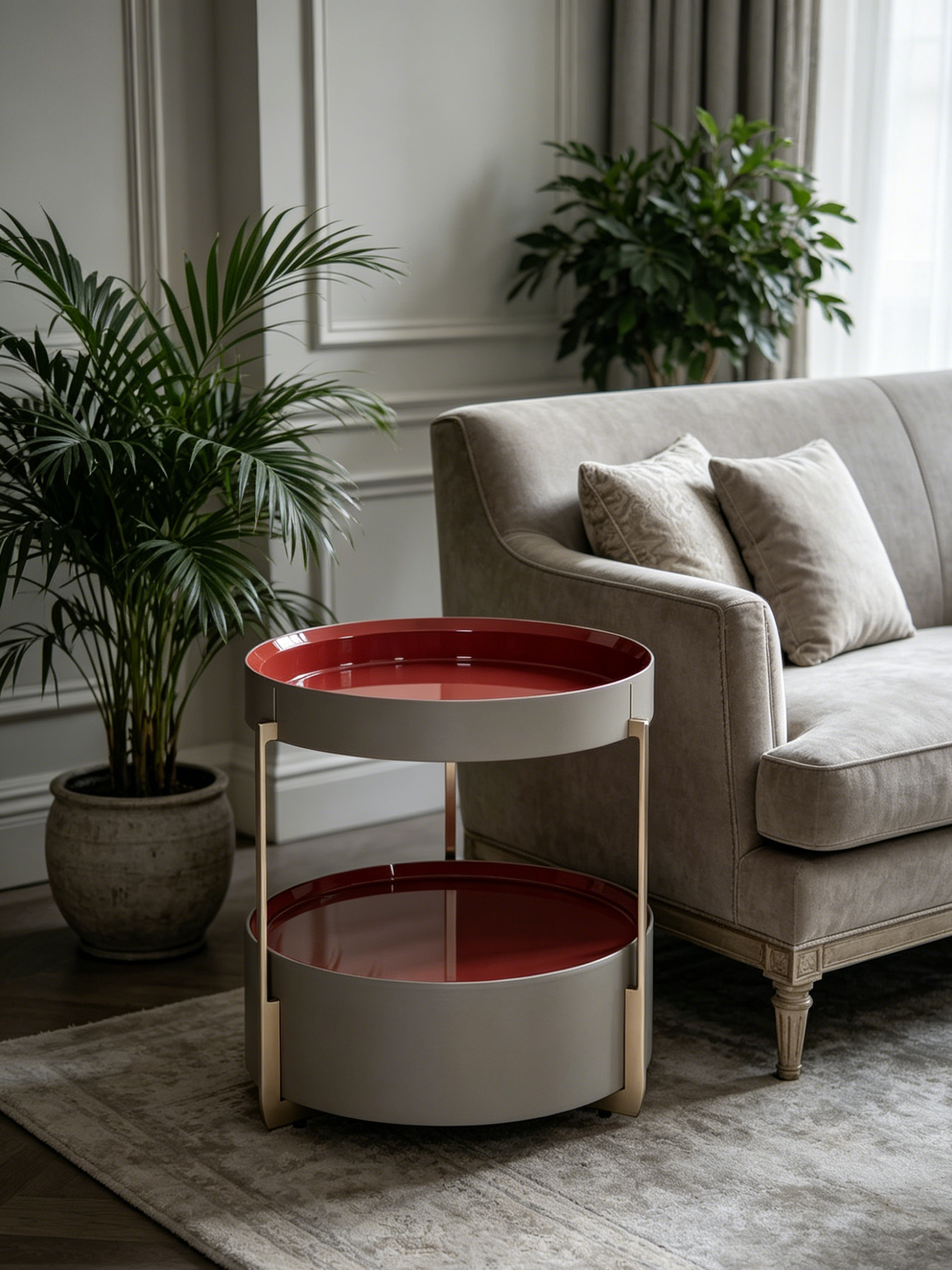 ORION Saddle Leather Round Side Table