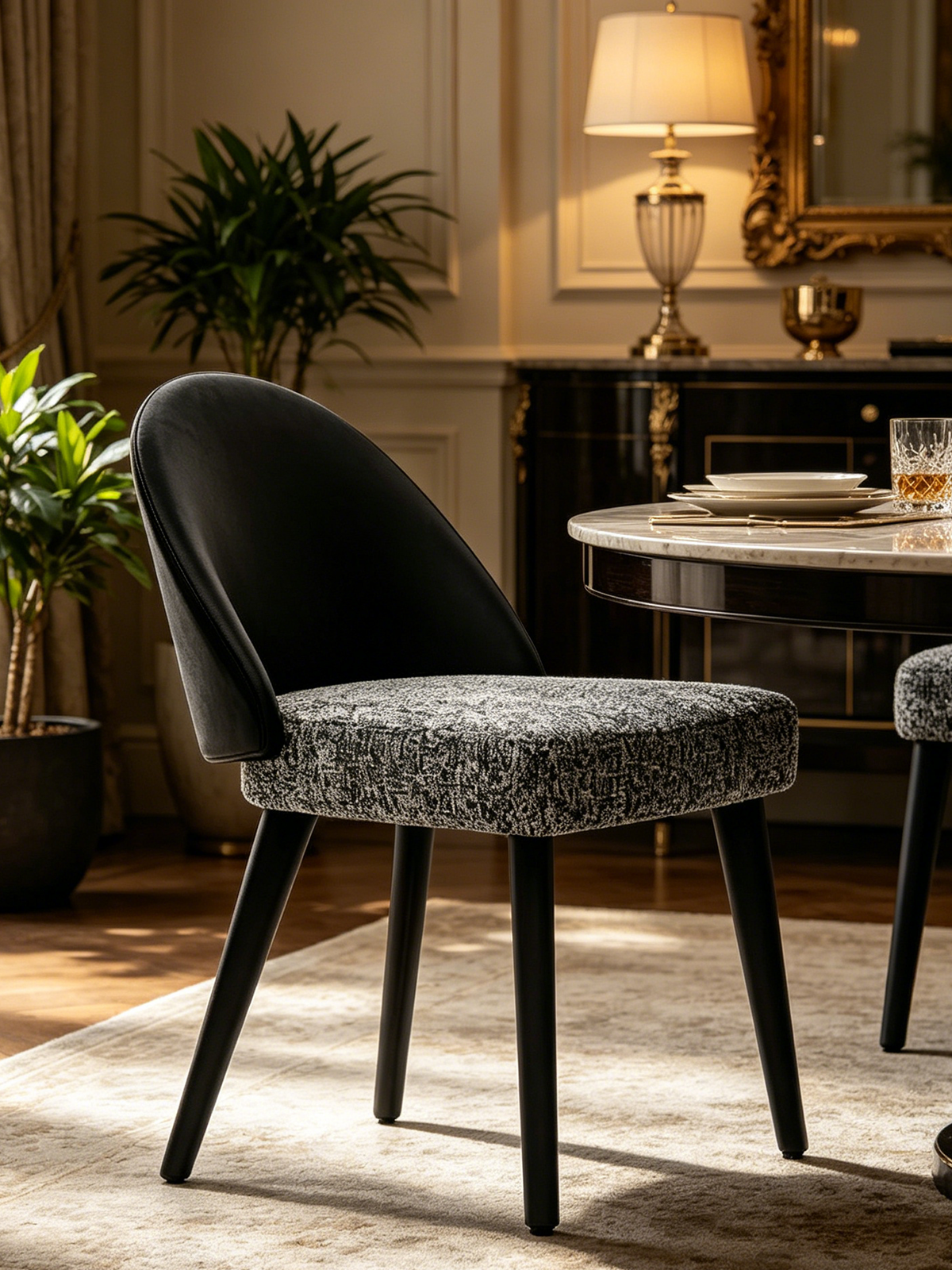 VEX Smoked Ash Upholstered Dining Chair