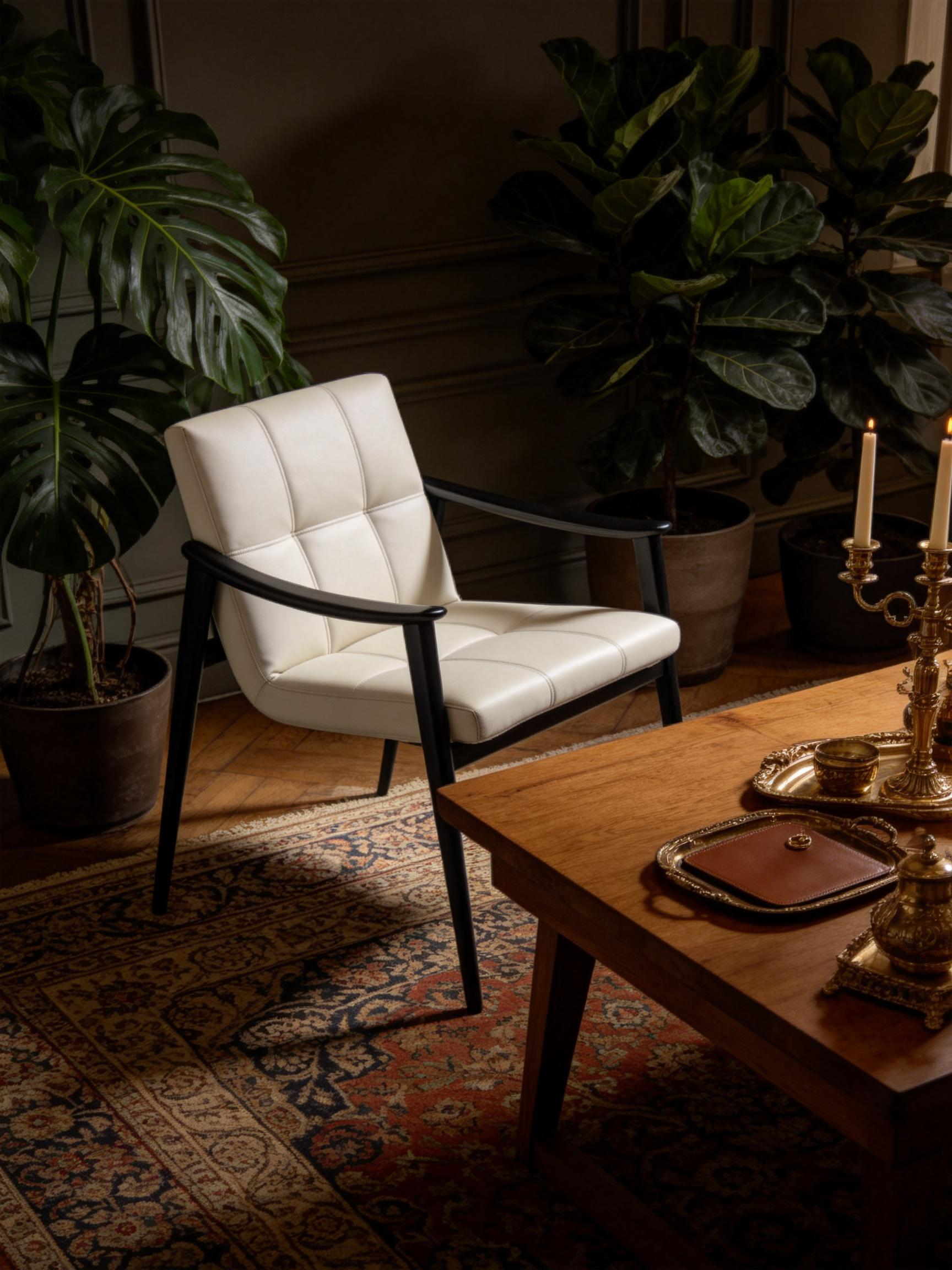 ALDER Leather & Ash Wood Dining Chair