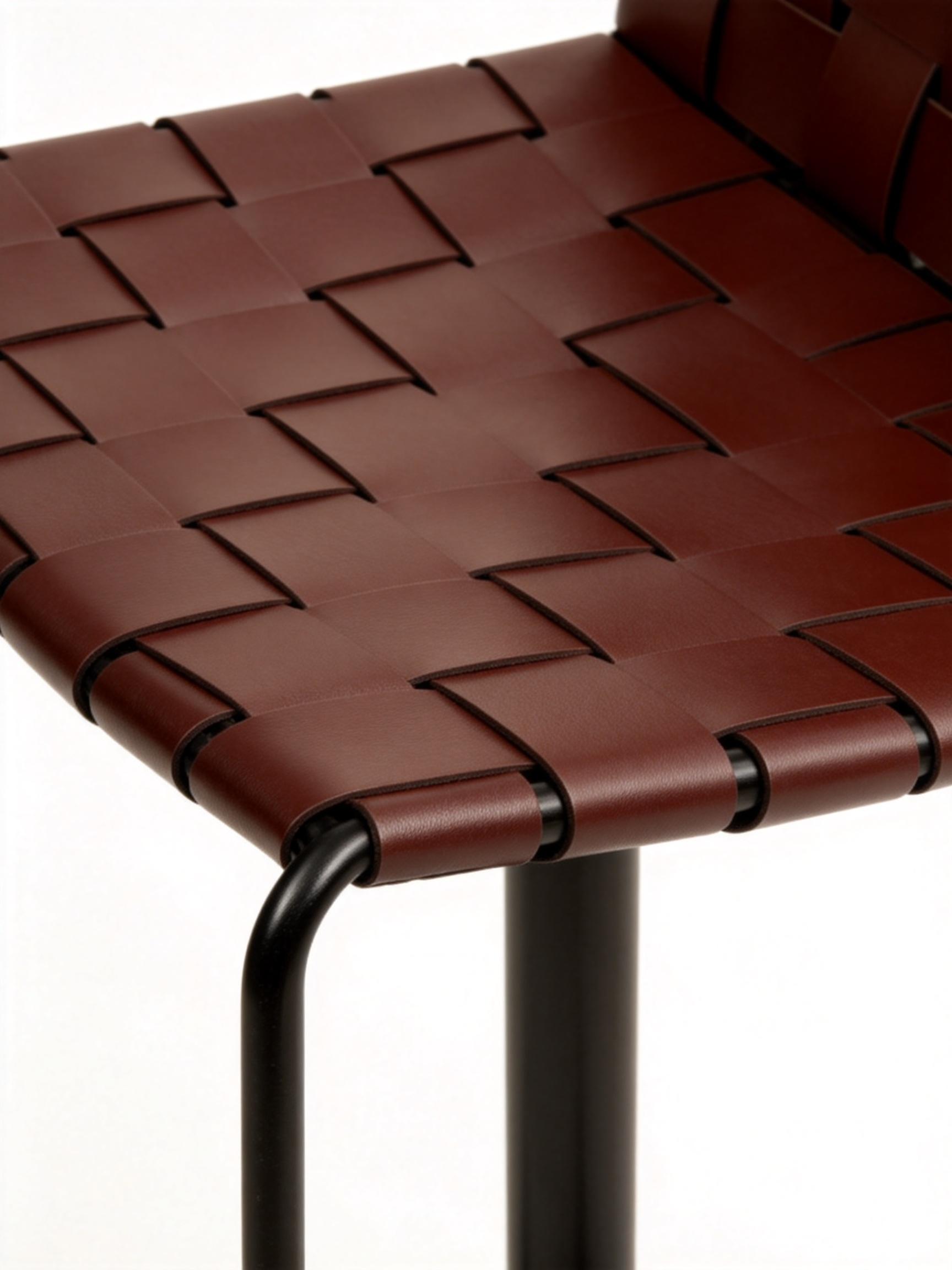 RIVA Woven Saddle Leather Bar Stool