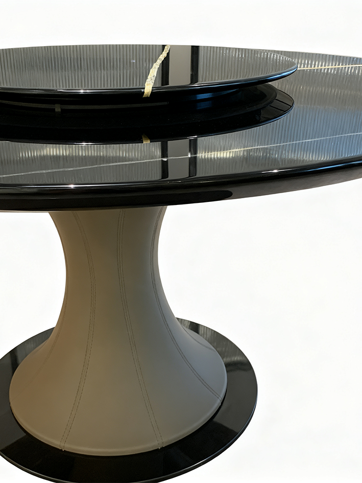 VALEN Marble Dining Table with Lazy Susan