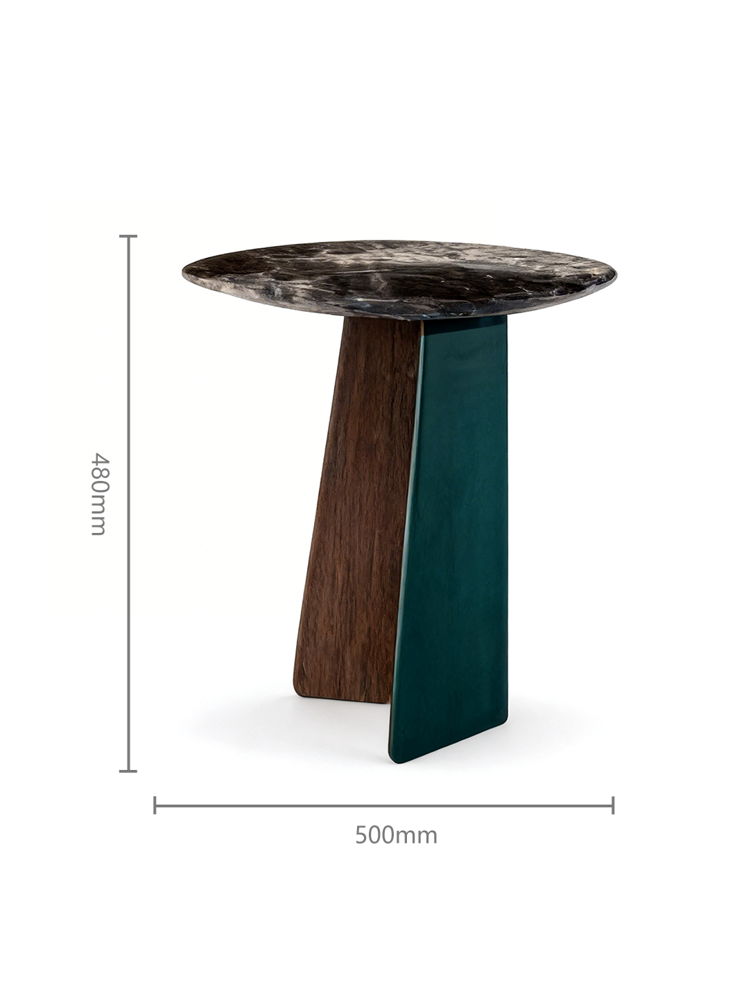 MICA Charcoal Marble & Saddle Leather Side Table