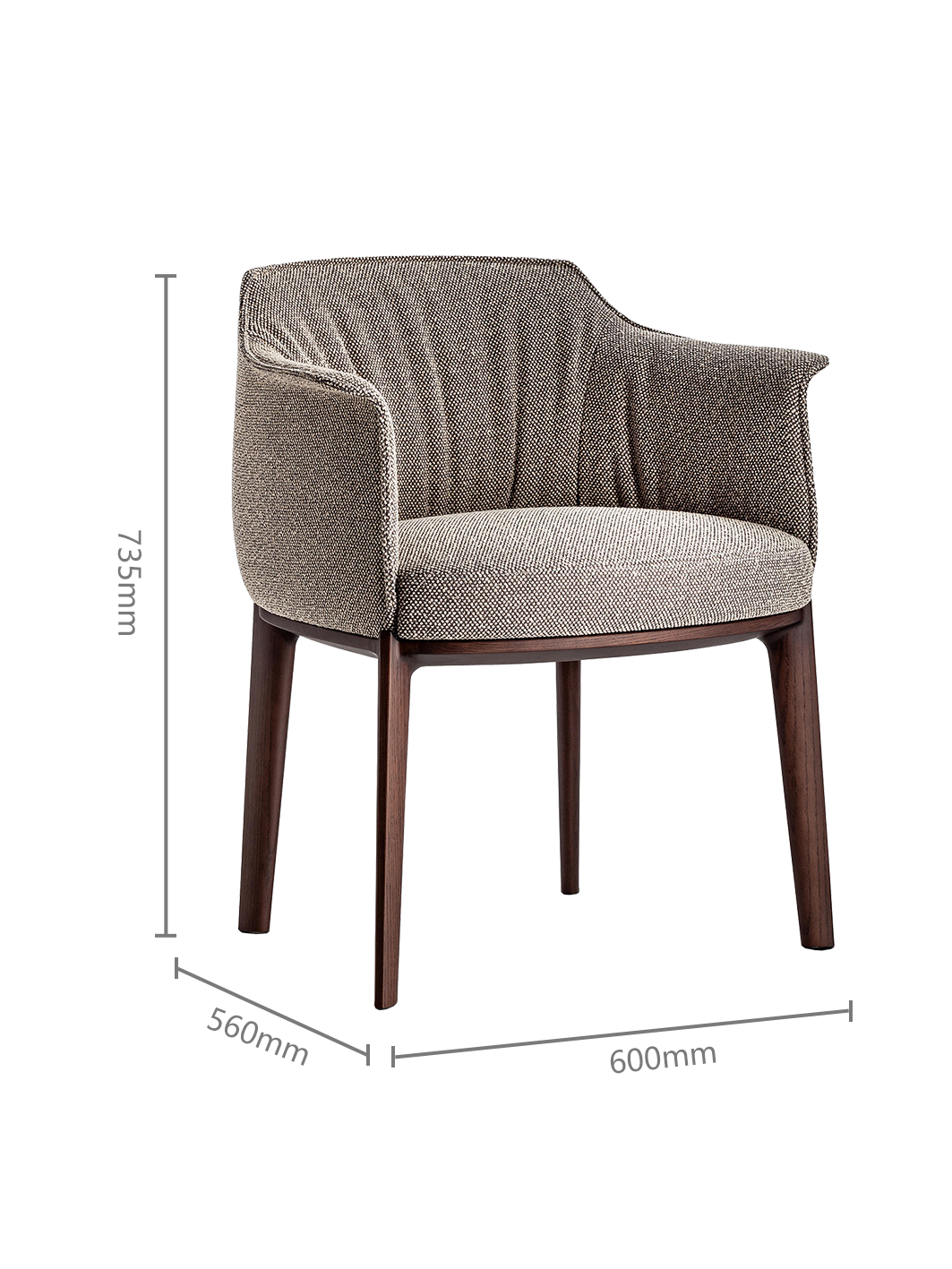 CRESCENT Pleated Dining Armchair