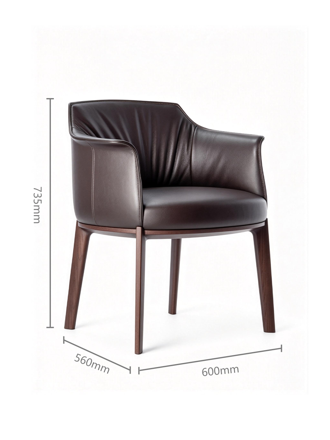 CRESCENT Pleated Dining Armchair