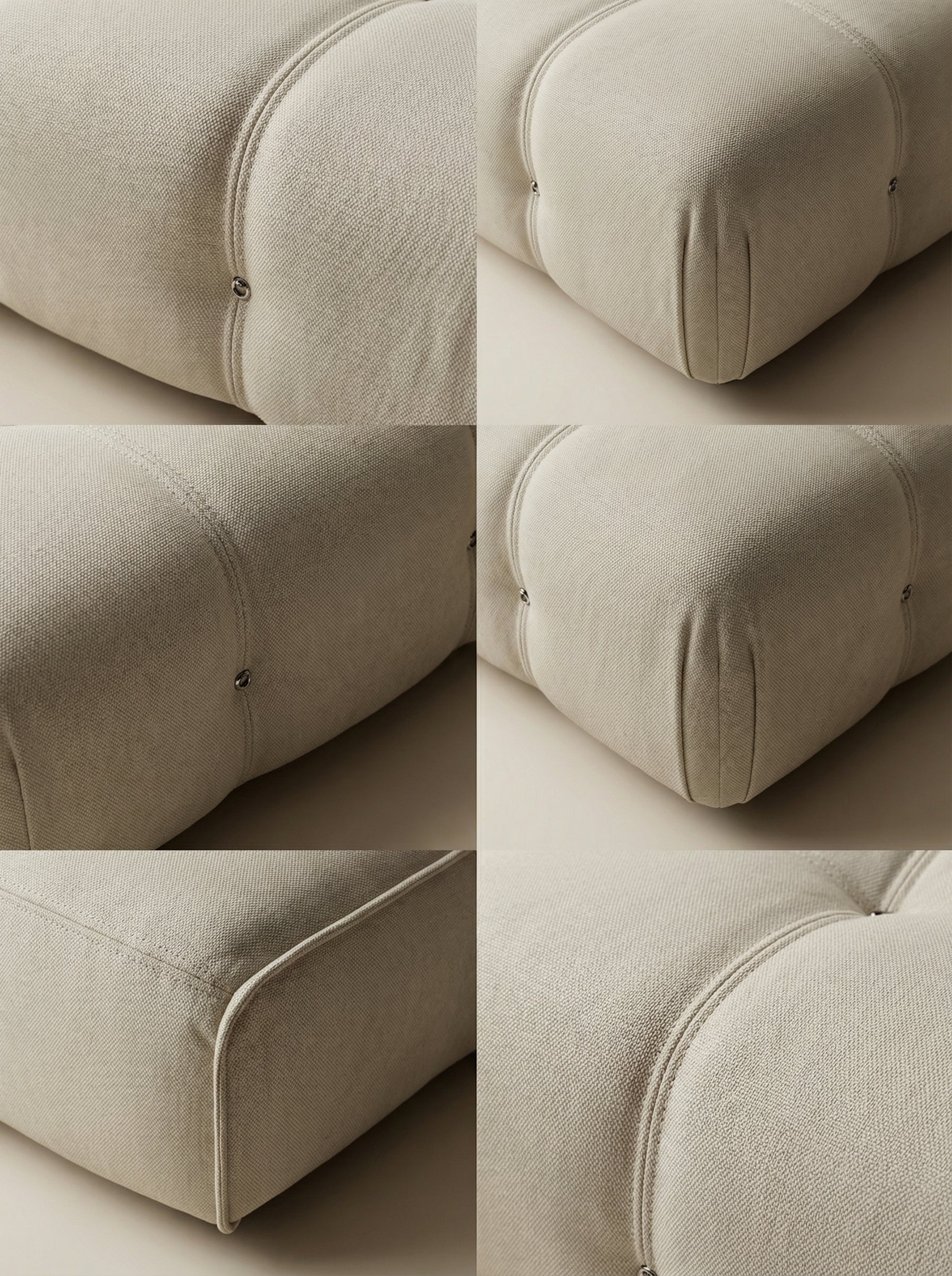NIDO Ivory Curved Ottoman