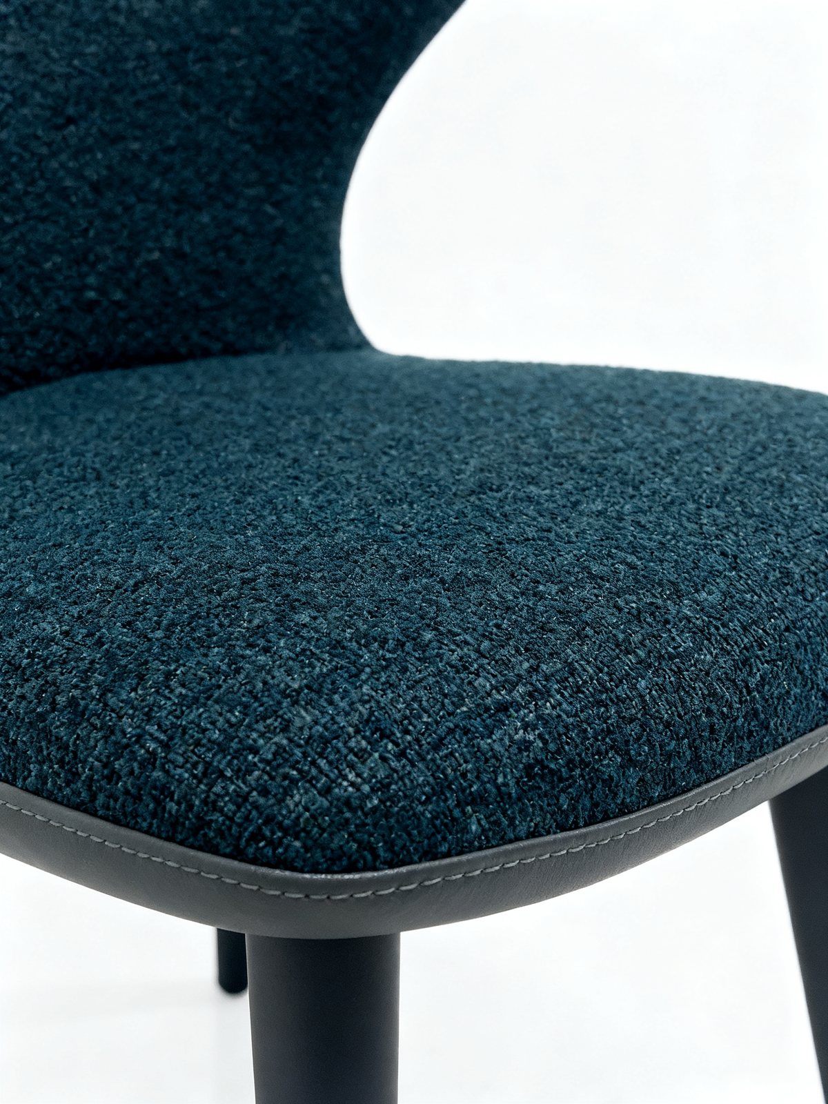 AERIAL Bouclé & Faux Leather Dining Chair