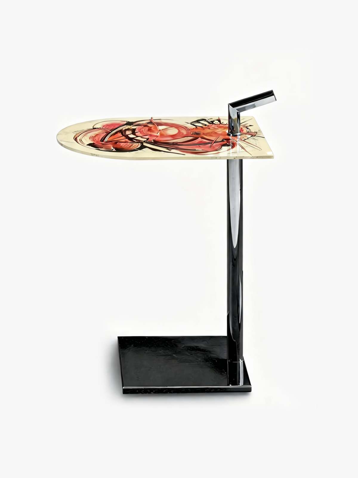 ARTE Artistic Stone & Black Titanium Side Table