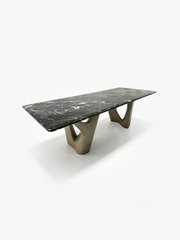 NERO Marble Dining Table with Sculptural Peanut-Shaped Legs