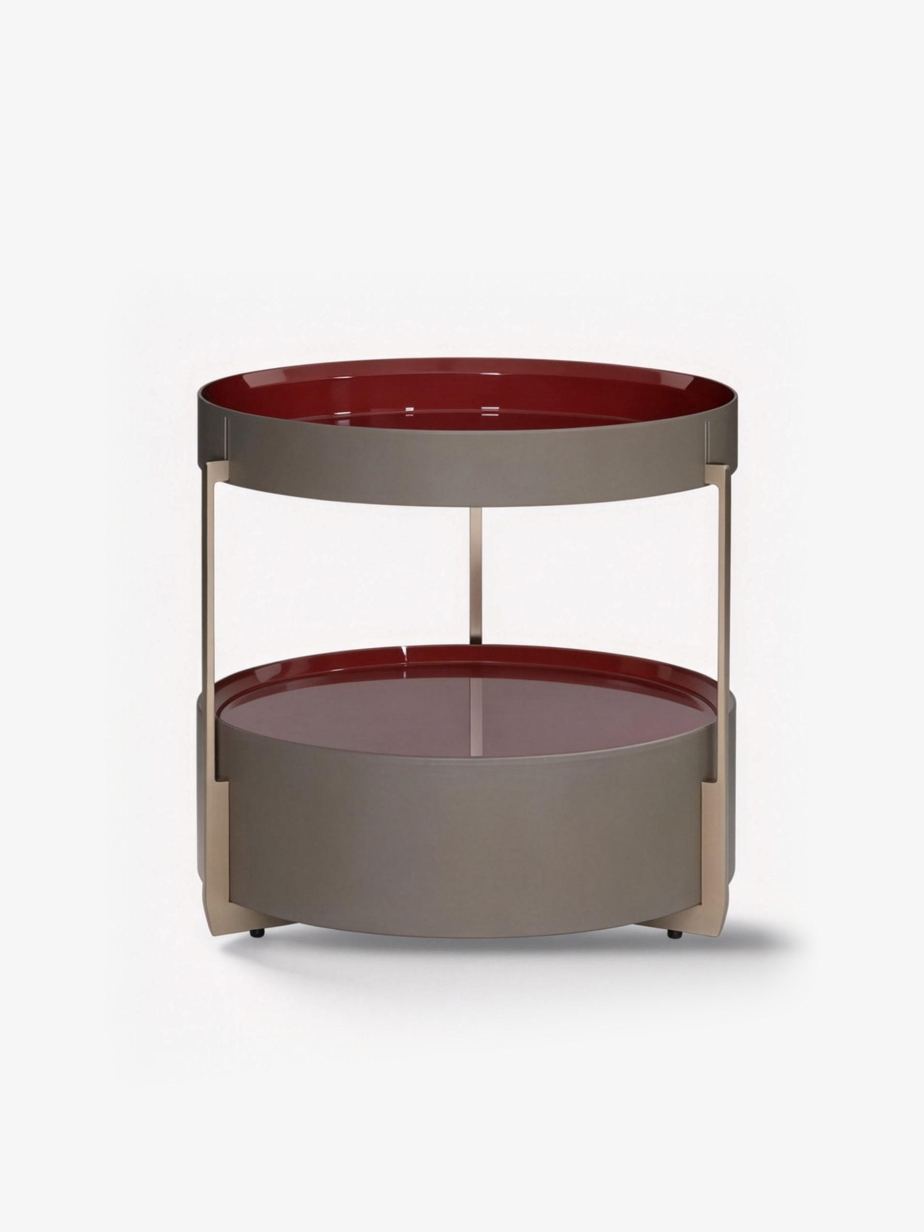 ORION Saddle Leather Round Side Table