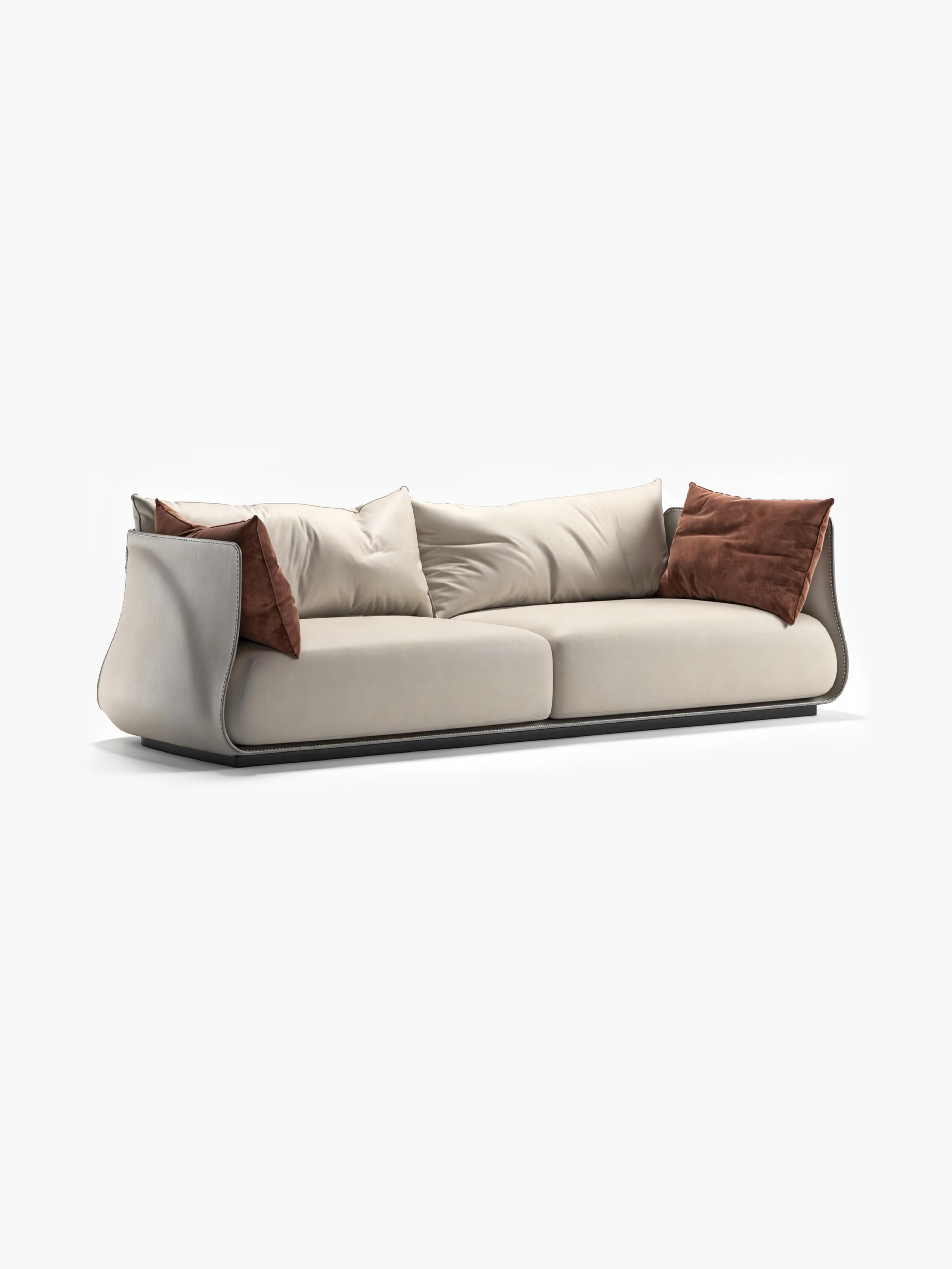 VELLUM Saddle Leather & Feather-Filled Sofa