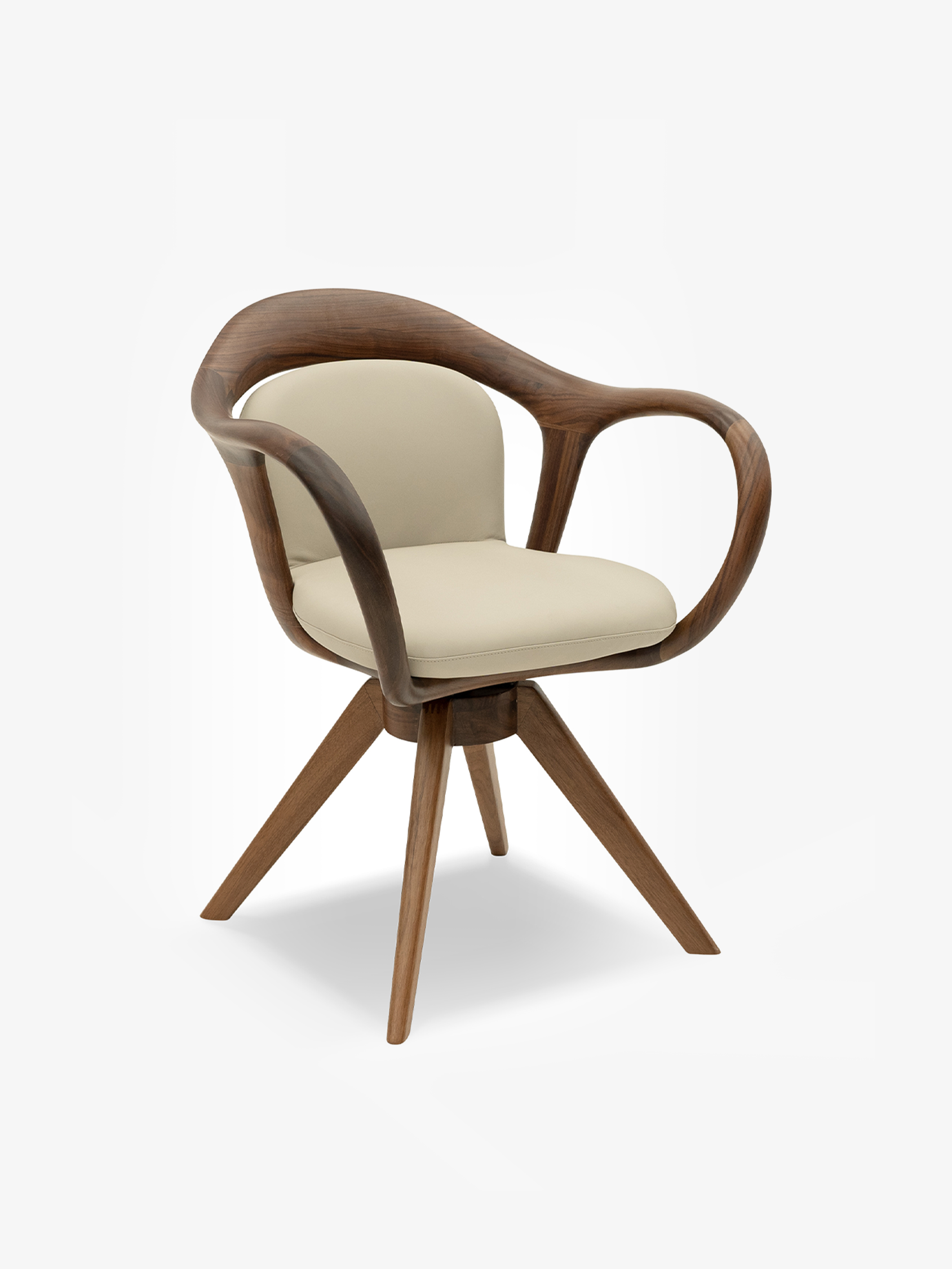 AUREL Black Walnut Vegan Leather Swivel Office Chair