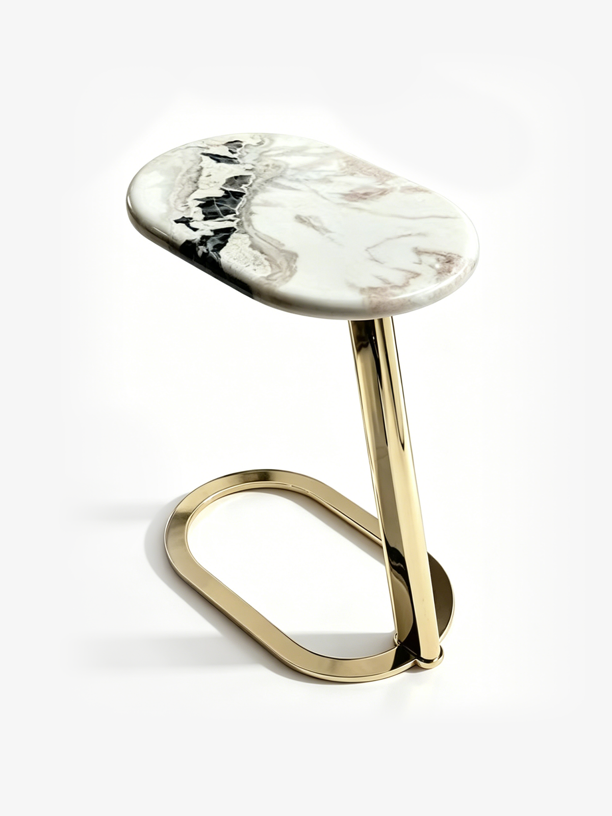 PICASSA Marble C-Shaped Side Table
