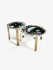 SORREN Blue Sapphire Marble Nesting Side Table Set