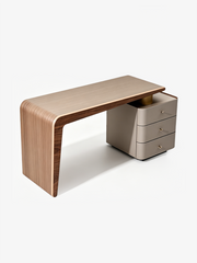 FORGE Wood & Saddle Leather Executive Desk