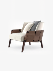 RAVEL Woven Saddle Leather Lounge Chair