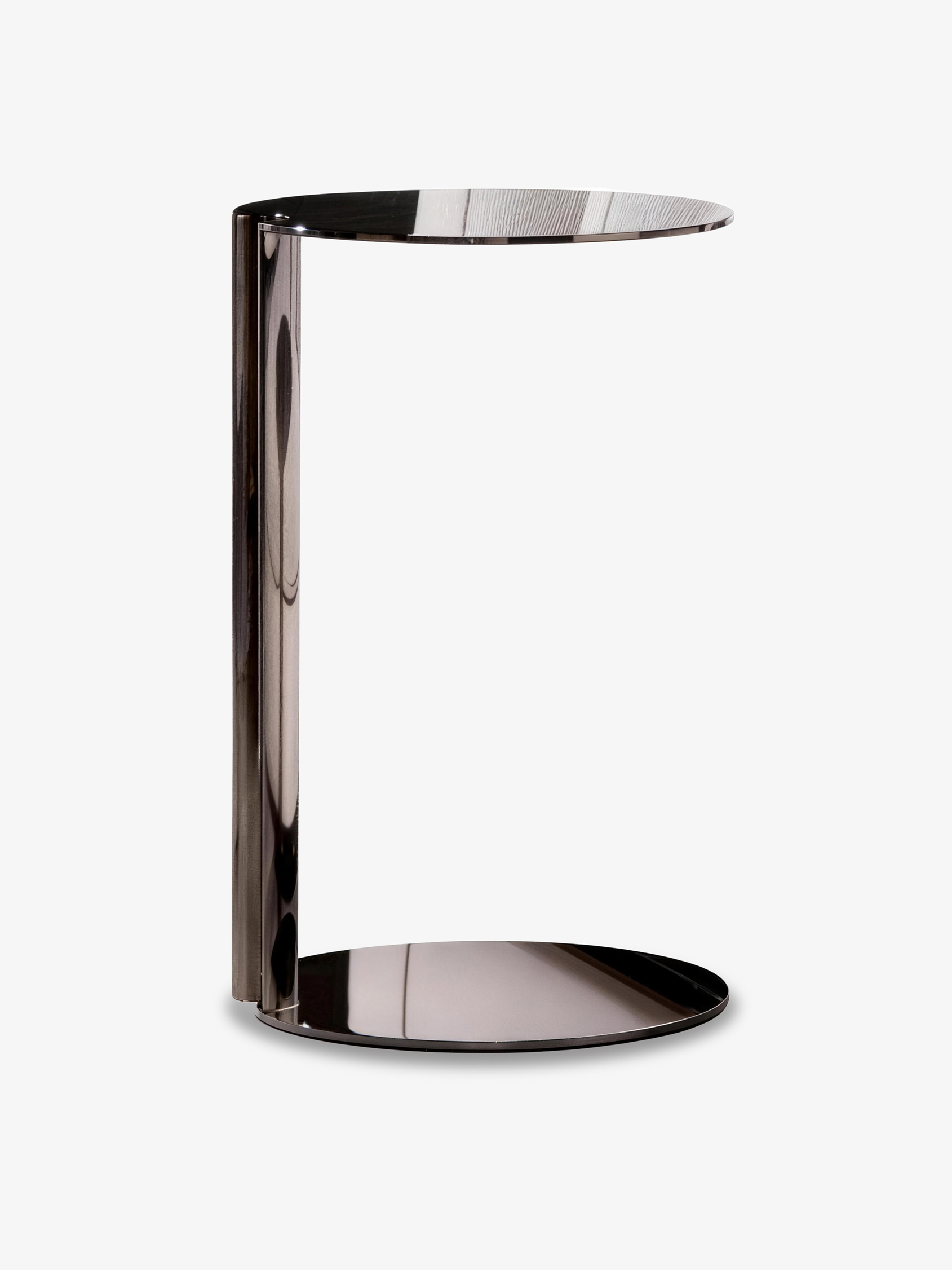 NOIR Mirror-Finish C-Shaped Side Table