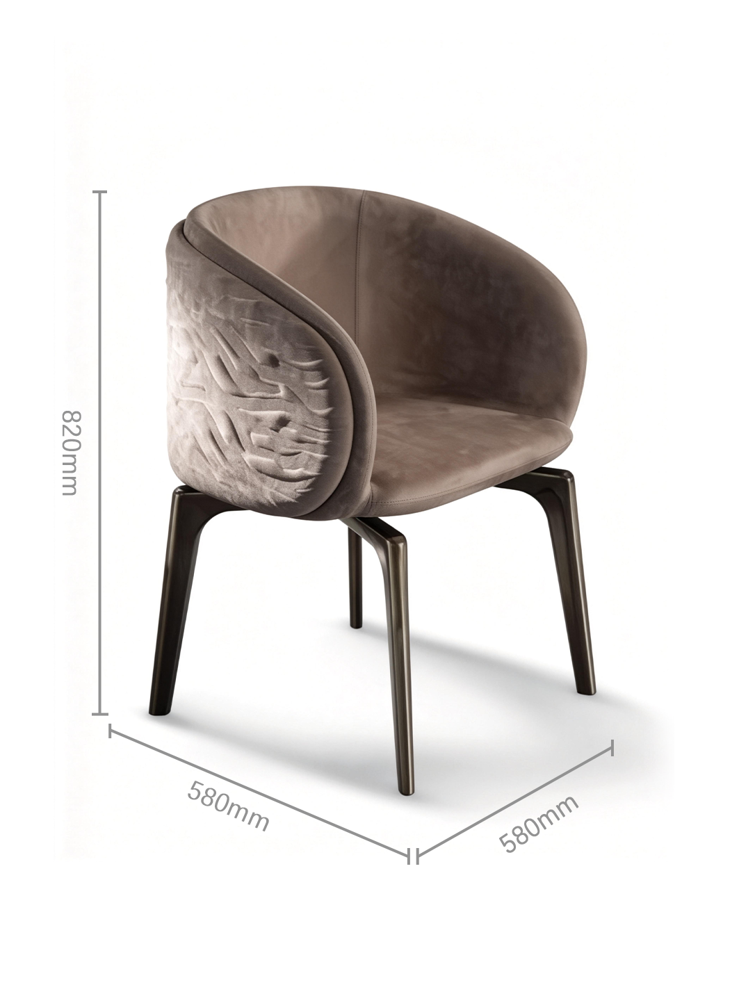 ORVIA Pleated Leather Dining Chair