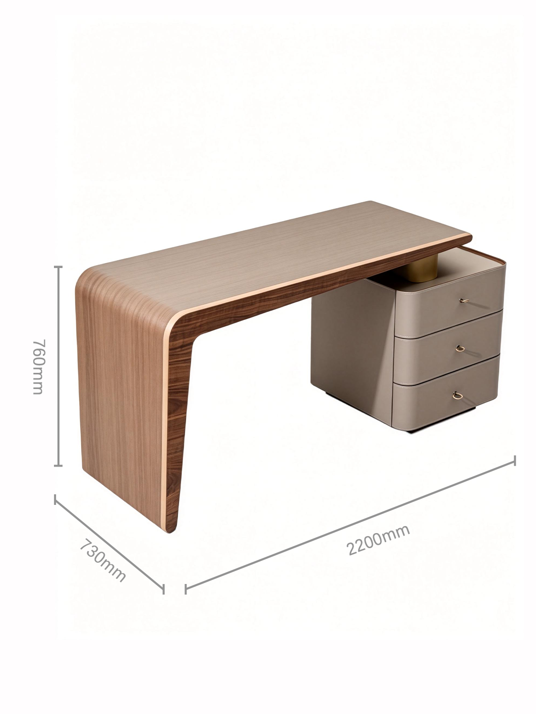 FORGE Wood & Saddle Leather Executive Desk