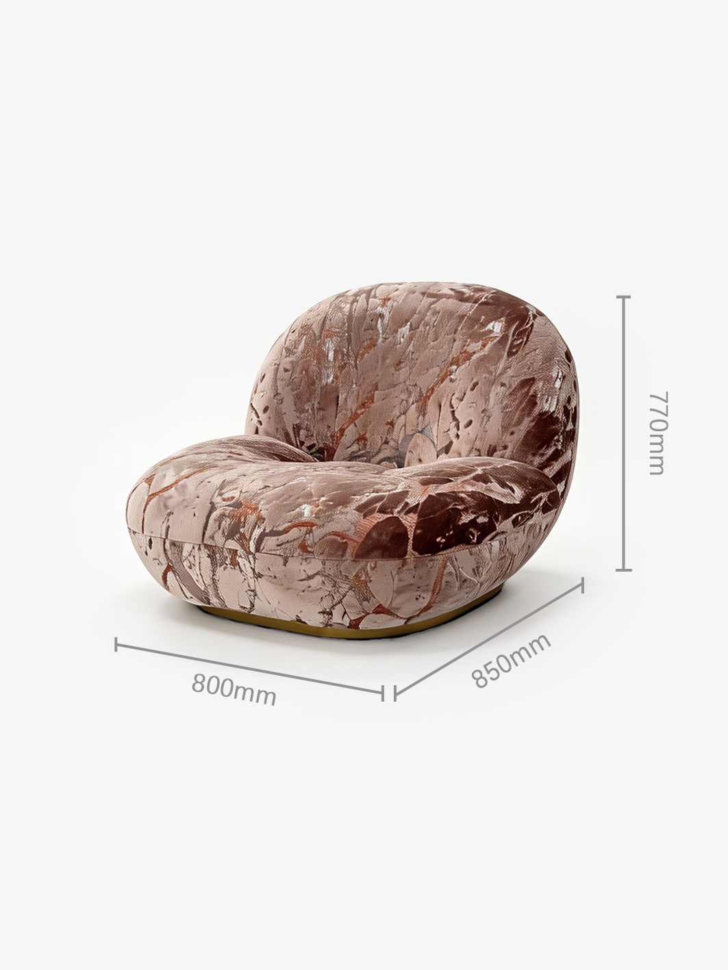 BOLLA Marble Velvet Lounge Chair