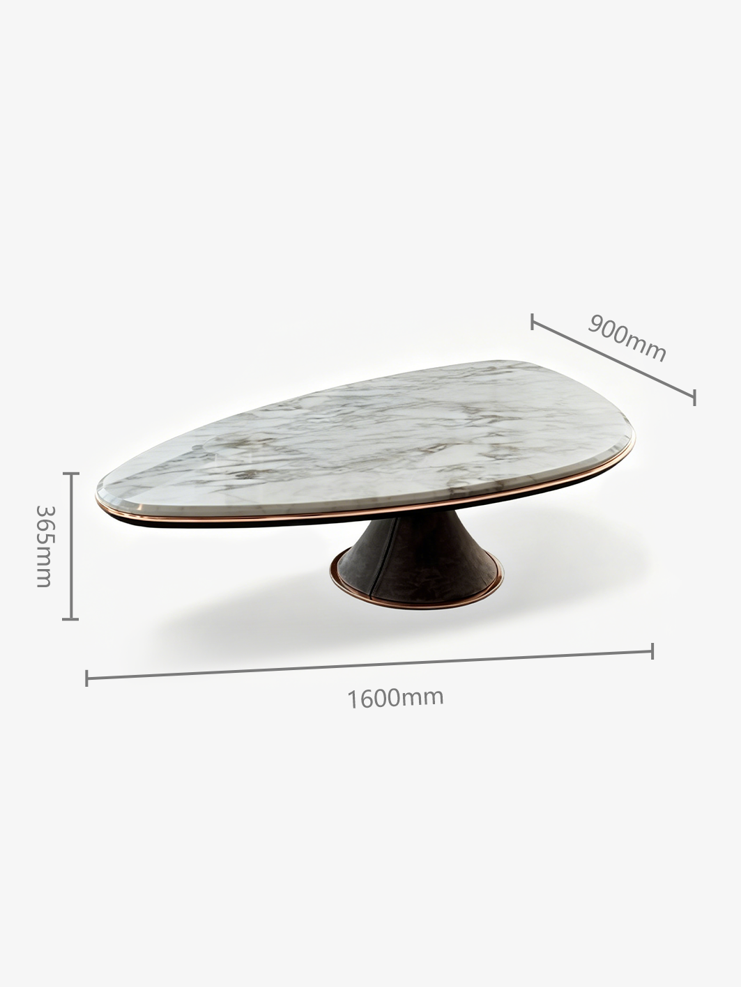 HORIZON Picasso Marble Coffee Table with Pedestal Base