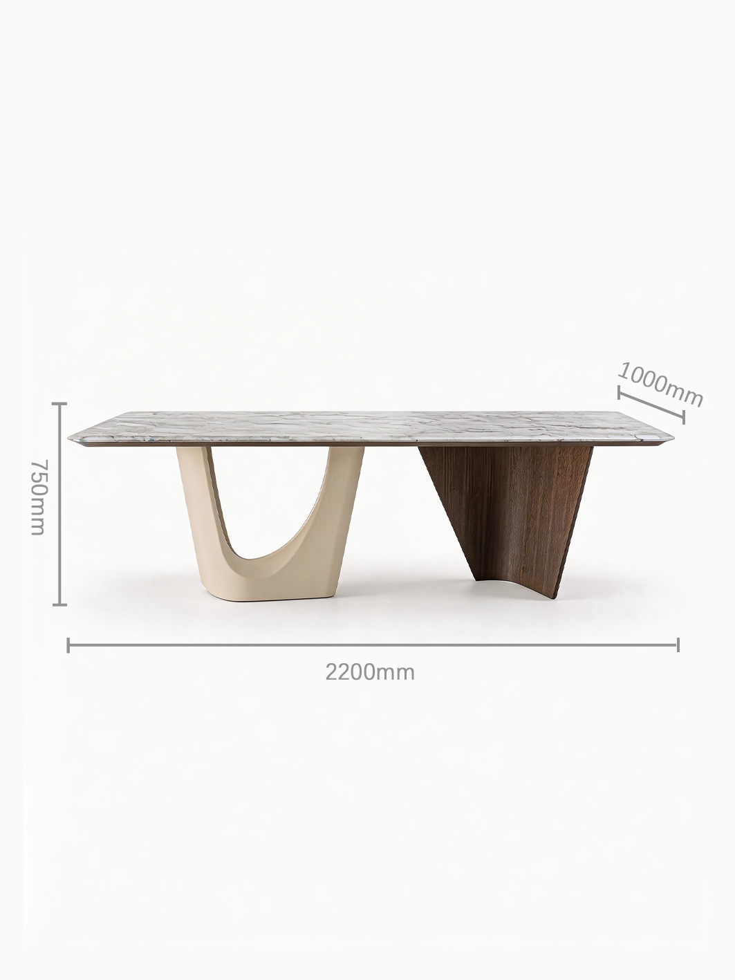 VALEN Blue Crystal Marble Dining Table