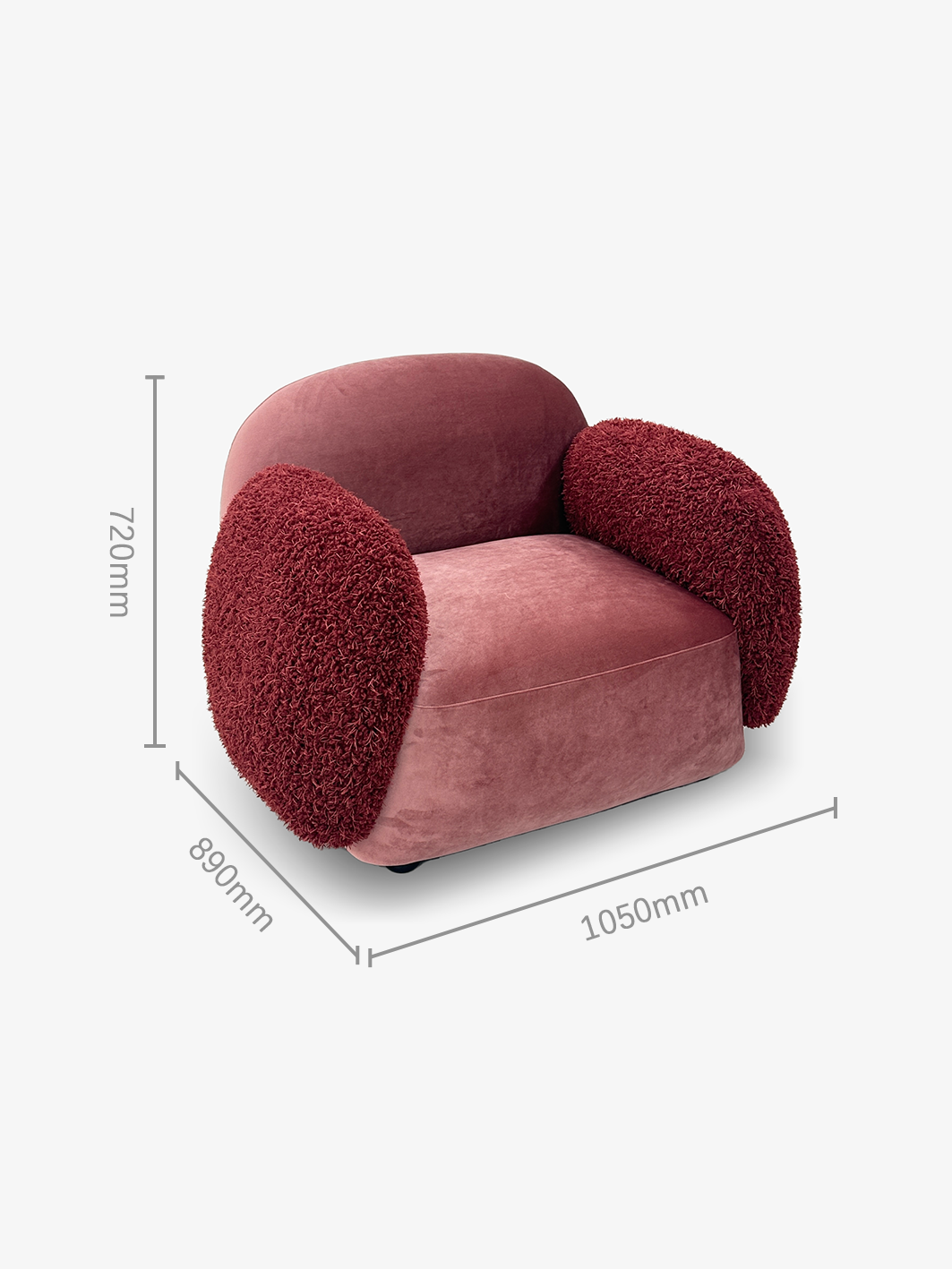 RUBIS Two-Tone Velvet Lounge Chair