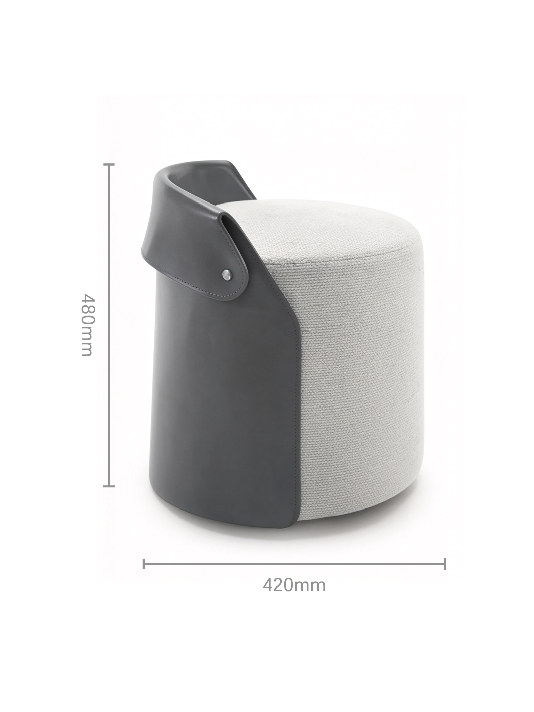 CAMILLE Saddle Leather & Fabric Dressing Ottoman Stool