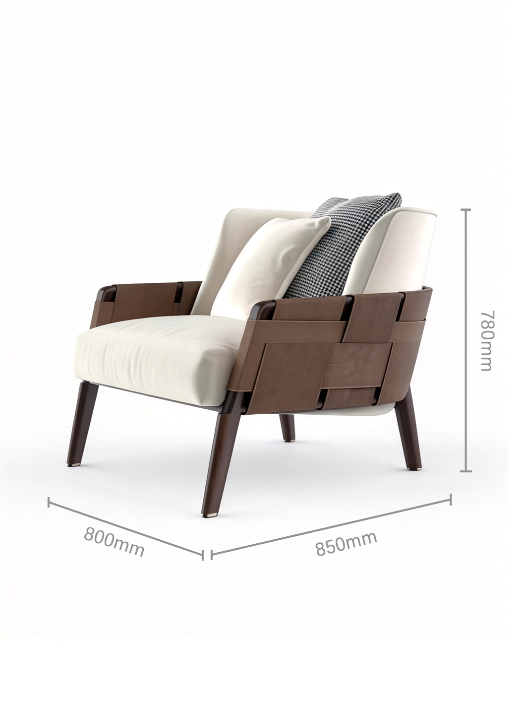 RAVEL Woven Saddle Leather Lounge Chair