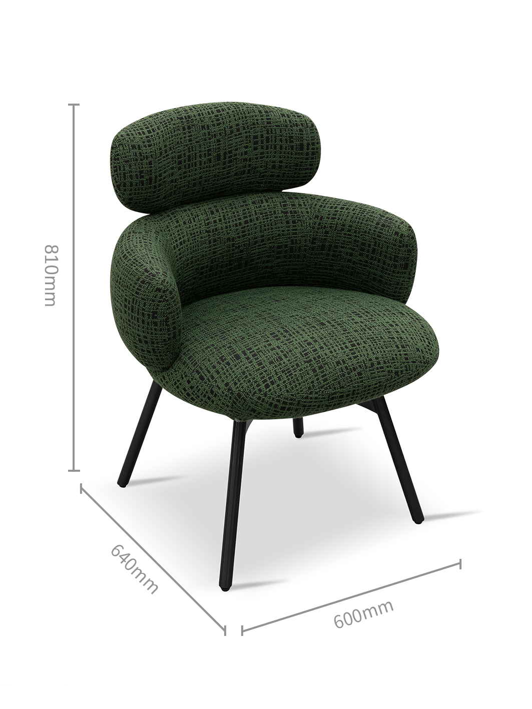HALO 180° Swivel Dining Chair with Textured Fabric Upholstery