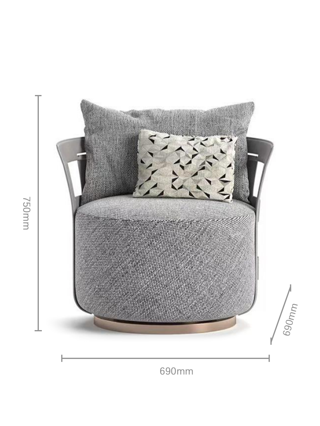 SAVONA Swivel Fabric Lounge Chair