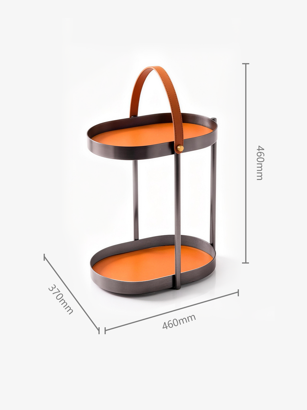 CARRY Saddle Leather & Black Titanium Side Table