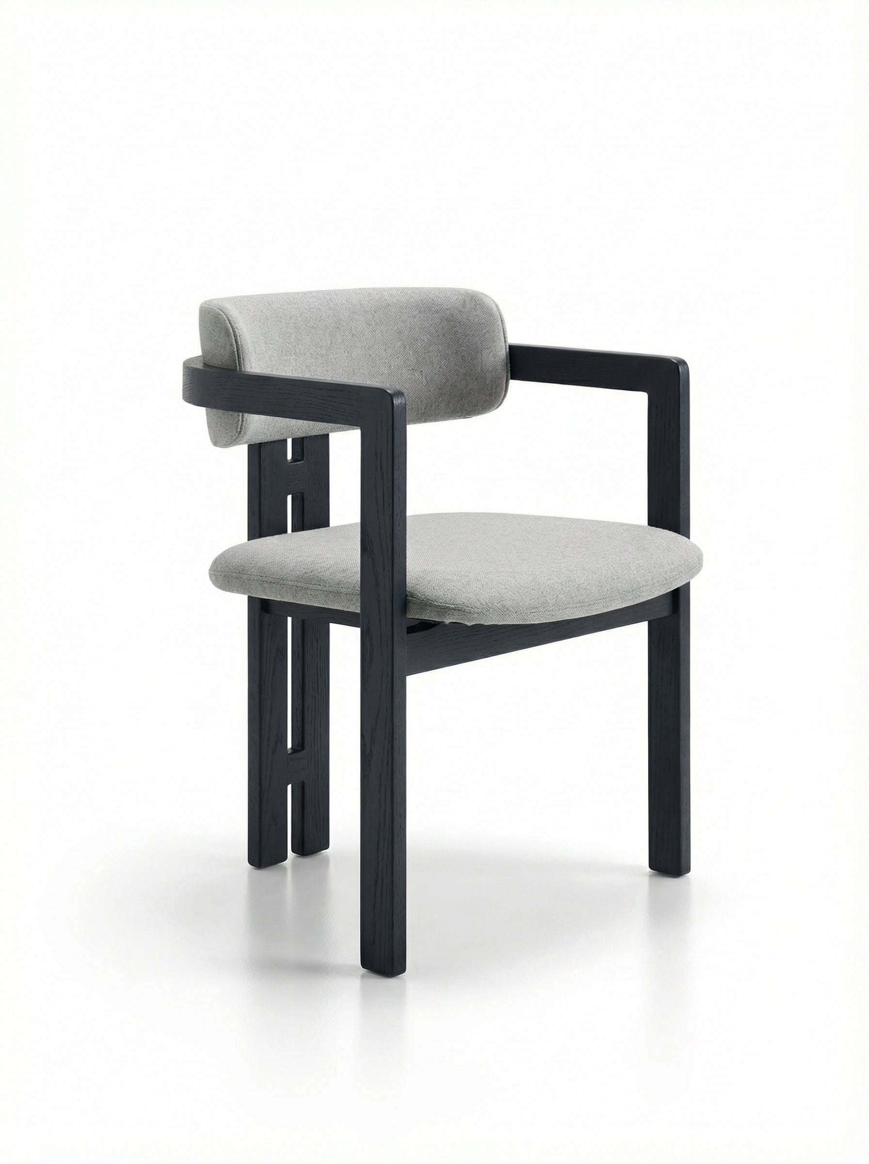 MILO Ash Wood Bouclé Dining Chair with Armrests